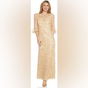 Brand New 2023 Adrianna Papell Corded Embroidery Gown